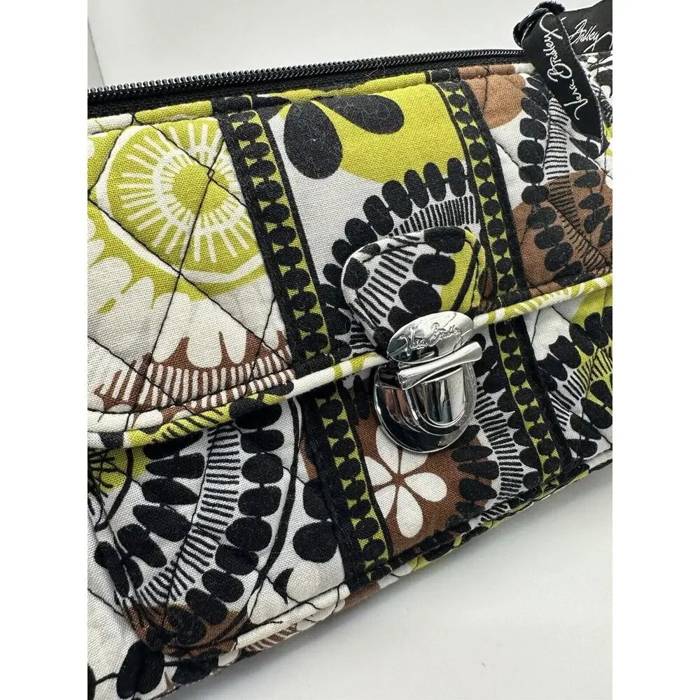 Vera Bradley Pushlock Wristlet Cocoa Moss Pattern Retired Purse Accessory‎